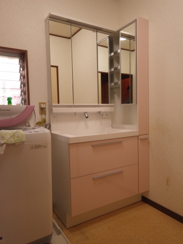 【四日市中央店】M様邸洗面化粧台、お風呂手すり取替工事
